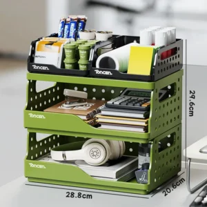 Organizer na biurko z trzema kolorowymi poziomami - ujęcie produktu