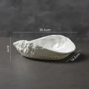 Talerz w kształcie muszli ceramiczny, pozłacany