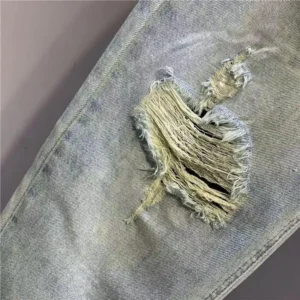 Jeansy damskie baggy plus size, z haftem, z przetarciami, w stylu retro