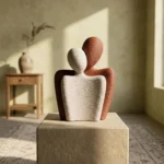 Abstrakcyjna figurka para w objęciu, nordycka
