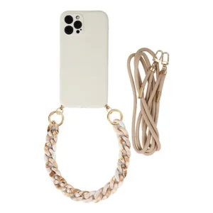 Etui na telefon z paskiem, z marmurowym wzorem, do iPhone