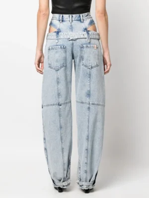 Jeansy damskie baggy z wysokim stanem, patchworkowe, w stylu streetwear