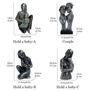 Figurka matki z dzieckiem z żywicy, dekoracyjne popiersie - ujęcie produktu