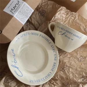 Filiżanka do kawy i herbaty ceramiczna, ze spodkiem