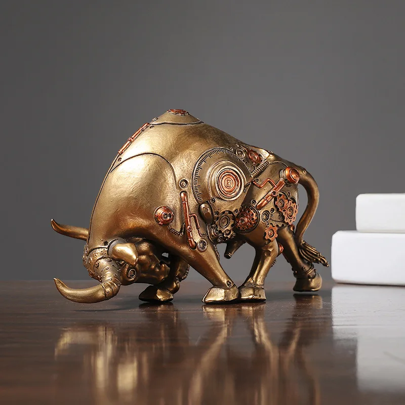 Figurka byka z motywem mechanizmu, dekoracja w stylu steampunk - ujęcie produktu