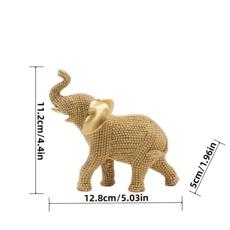 Złota figurka słoń z koralikami