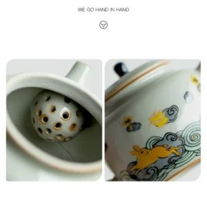 Zestaw do parzenia herbaty Kung Fu, porcelanowy, z czajnikiem
