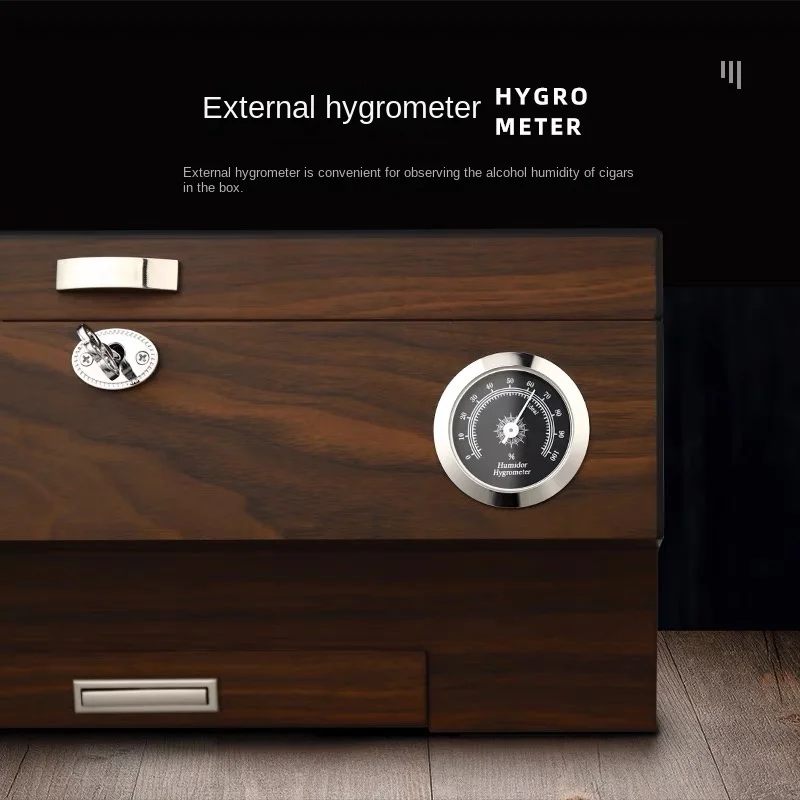 Humidor na cygara z drewna cedrowego, z oknem