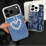 Etui na telefon z motywem denimu, do iPhone