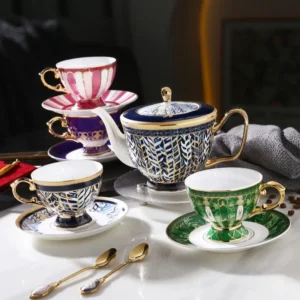 Zestaw do parzenia herbaty ceramiczny, z filiżankami