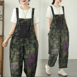 Jeansy damskie baggy plus size, z nadrukiem, w stylu retro