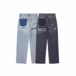 Jeansy damskie baggy z kieszeniami, z motywem gwiazd, w stylu retro
