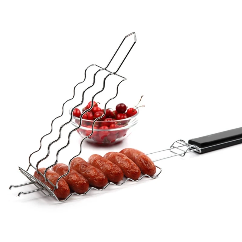 Uchwyt do grillowania kiełbasek z kilkoma przegródkami - ujęcie produktu