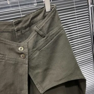 Jeansy damskie straight leg patchworkowe