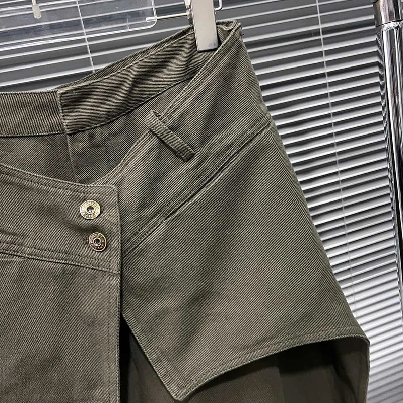 Jeansy damskie straight leg patchworkowe
