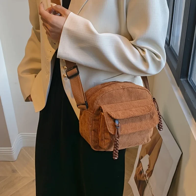 Torba crossbody na ramię ze sztruksu