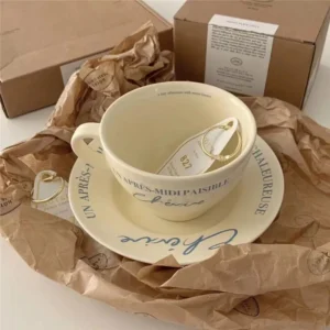 Filiżanka do kawy i herbaty ceramiczna, ze spodkiem