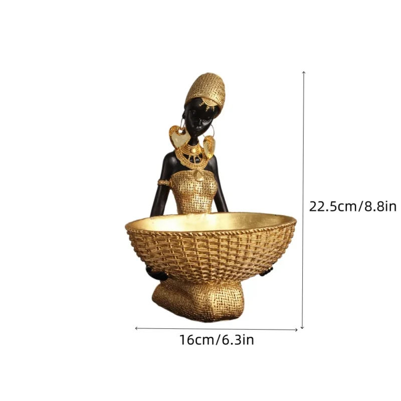 Afrykańska figurka z tacą na drobiazgi