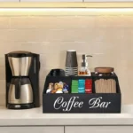 Organizer na kawę z przegródkami i napisem Coffee Bar - ujęcie produktu