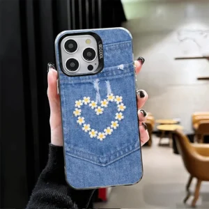 Etui na telefon z motywem denimu, do iPhone