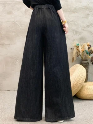 Jeansy damskie baggy z haftem, z kwiatowym wzorem, w stylu retro