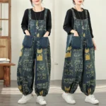Jeansy damskie baggy z wysokim stanem, plus size, z nadrukiem