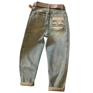 Jeansy damskie baggy z wysokim stanem, plus size