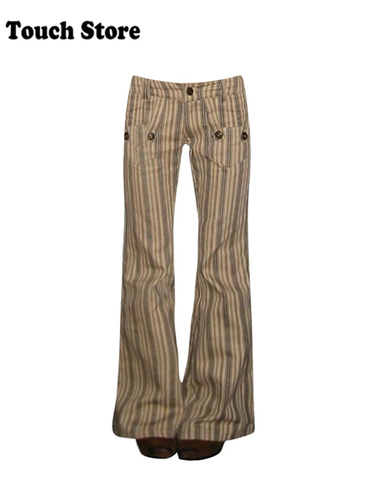 Jeansy damskie slim fit z motywem gwiazd, w stylu Y2K