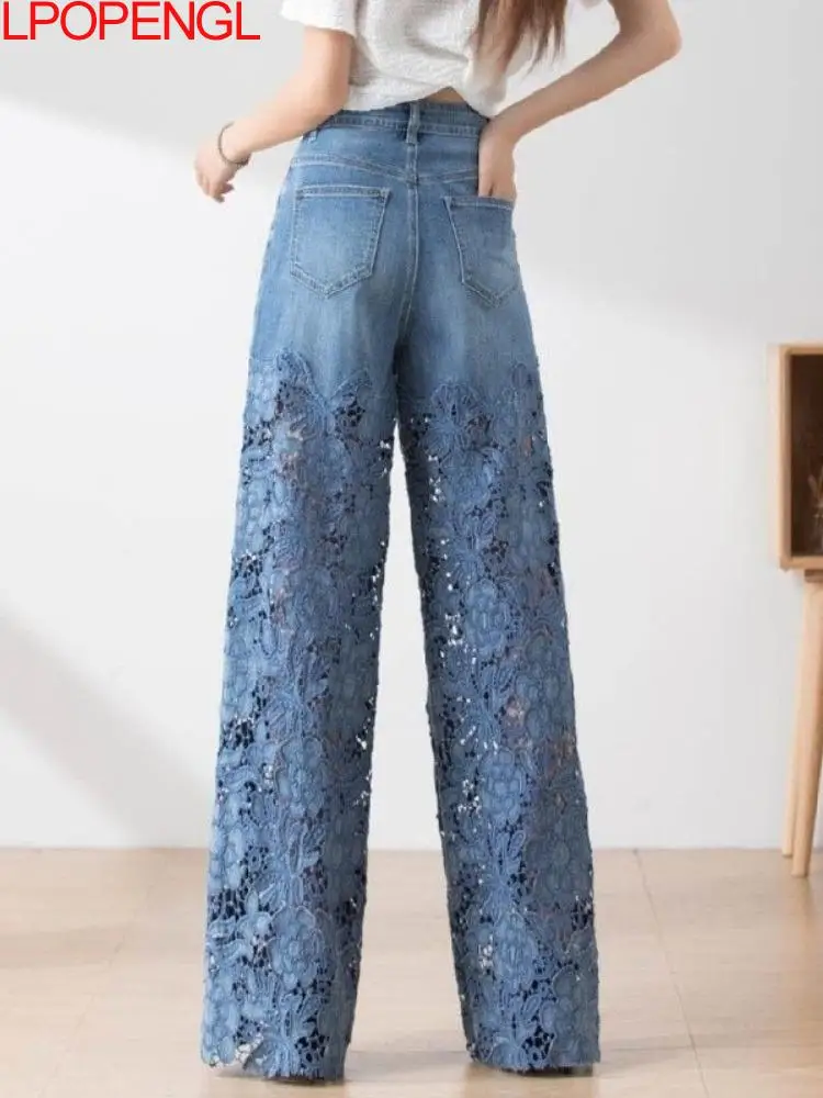 Jeansy damskie wide leg z wysokim stanem