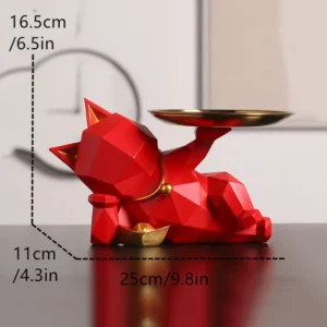 Figurka geometrycznego kota z tacą, dekoracyjny organizer - ujęcie produktu