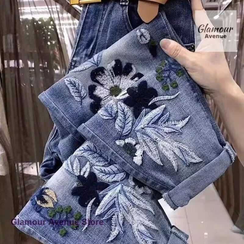 Jeansy damskie baggy z wysokim stanem, plus size, w stylu retro