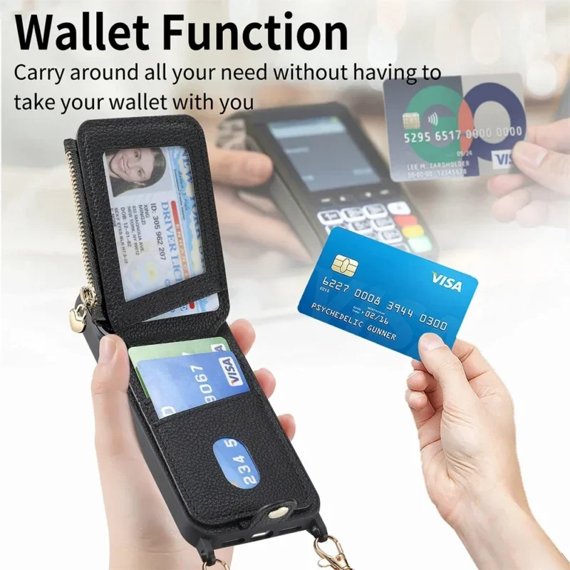 Etui na telefon z portfelem na karty, do iPhone