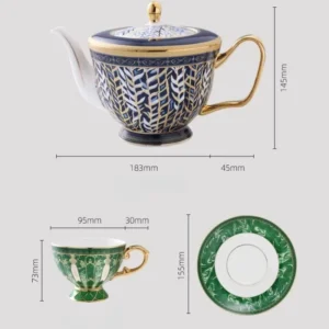Zestaw do parzenia herbaty ceramiczny, z filiżankami