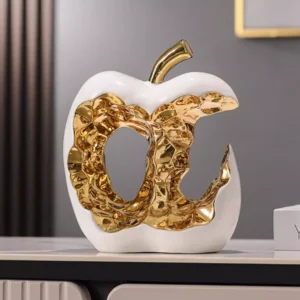 Pozłacane jabłko ceramiczne ażurowe