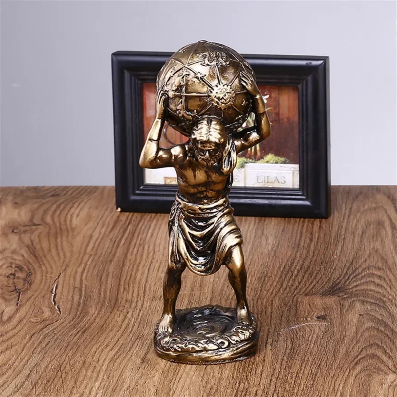 Figurka Atlas z żywicy w stylu greckim