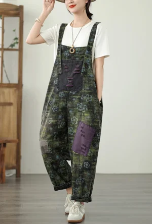 Jeansy damskie baggy plus size, z nadrukiem, w stylu retro