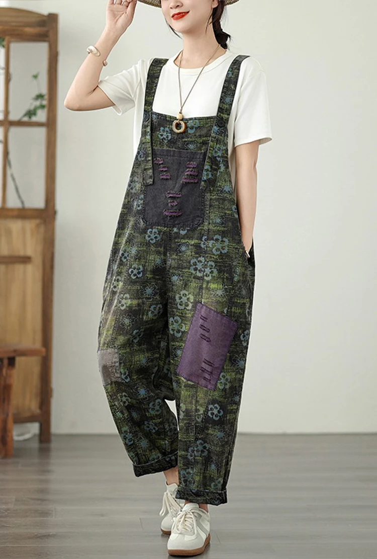 Jeansy damskie baggy plus size, z nadrukiem, w stylu retro