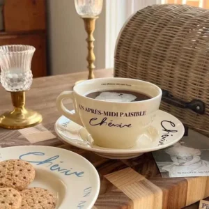 Filiżanka do kawy i herbaty ceramiczna, ze spodkiem