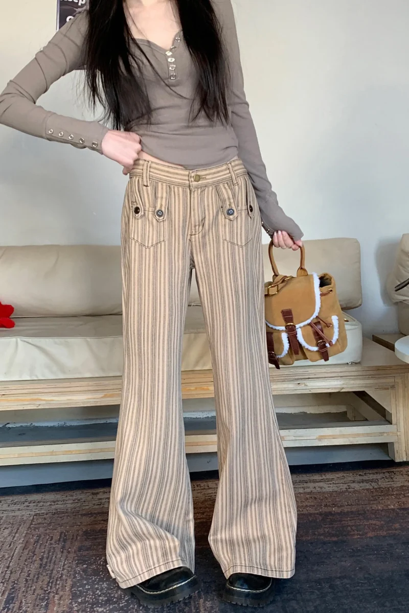 Jeansy damskie slim fit z motywem gwiazd, w stylu Y2K