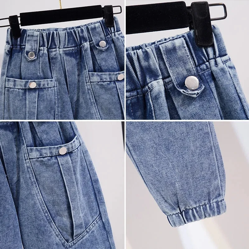Jeansy damskie baggy z wysokim stanem, z elastycznego denimu