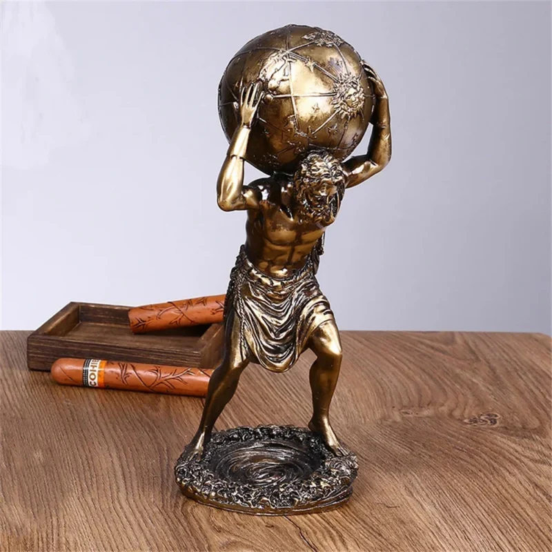 Figurka Atlas z żywicy w stylu greckim