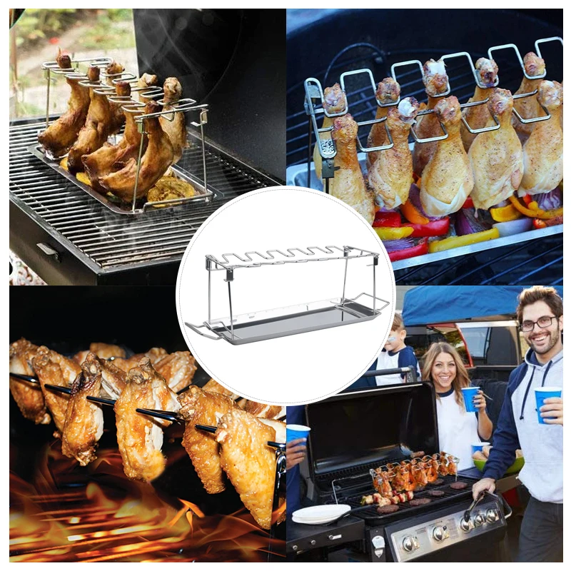 Stojak do grillowania udek z pionowymi zawieszkami - ujęcie produktu