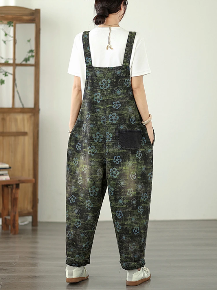 Jeansy damskie baggy plus size, z nadrukiem, w stylu retro
