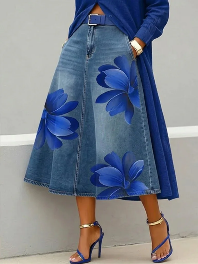 Czerwone jeansy damskie flare z wysokim stanem, plus size