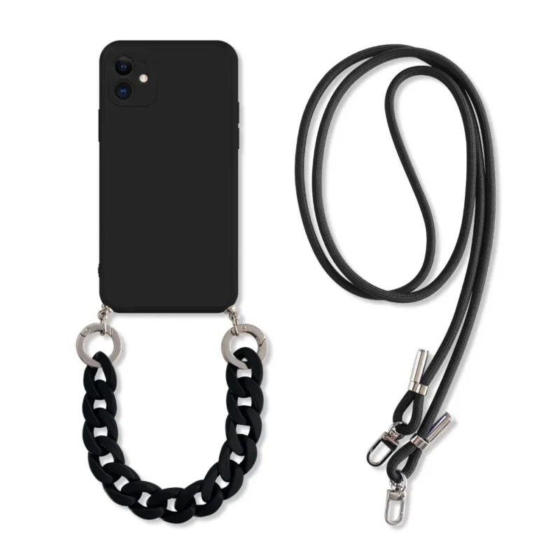 Etui na telefon z paskiem, z marmurowym wzorem, do iPhone