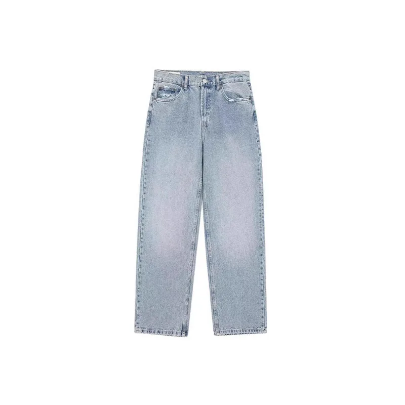 Jeansy damskie baggy z kieszeniami, z motywem gwiazd, w stylu retro