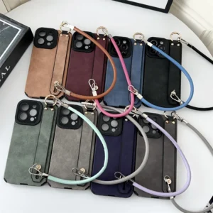 Etui na telefon z paskiem, skórzane, do iPhone