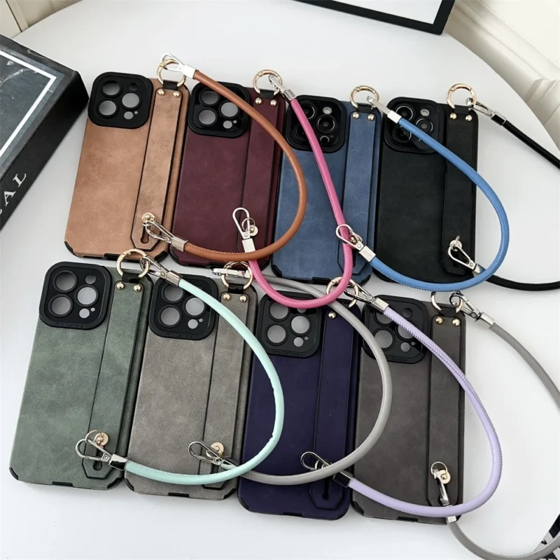 Etui na telefon z paskiem, skórzane, do iPhone