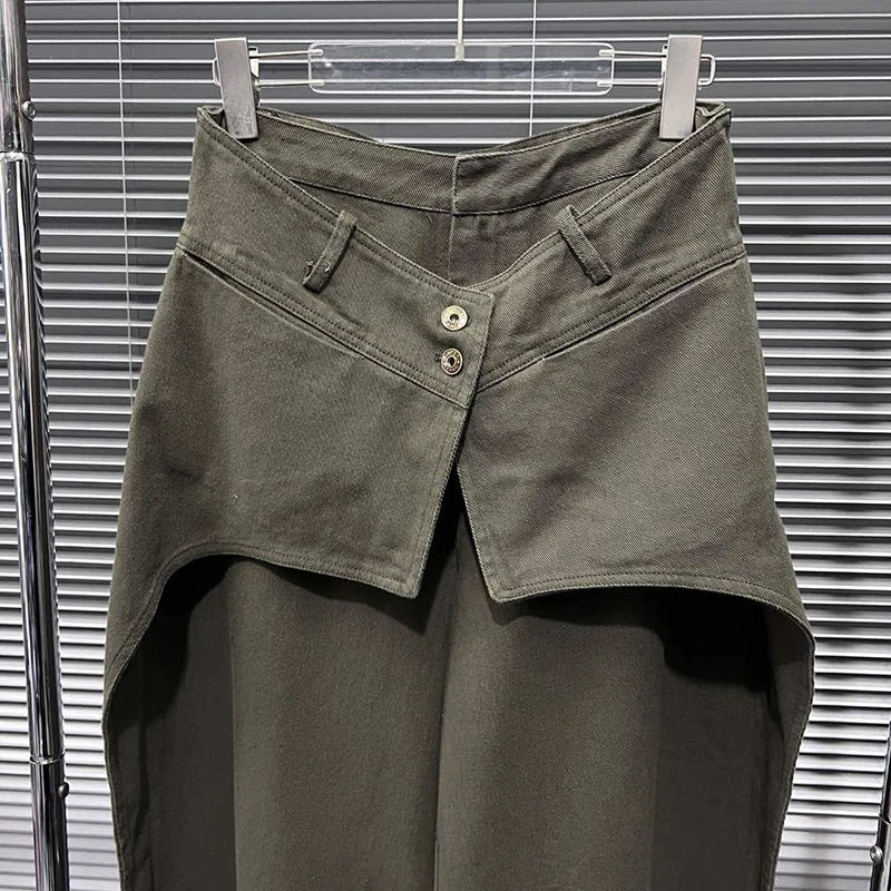 Jeansy damskie straight leg patchworkowe