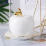 Pojemnik na wykałaczki w kształcie jabłka, ceramiczny